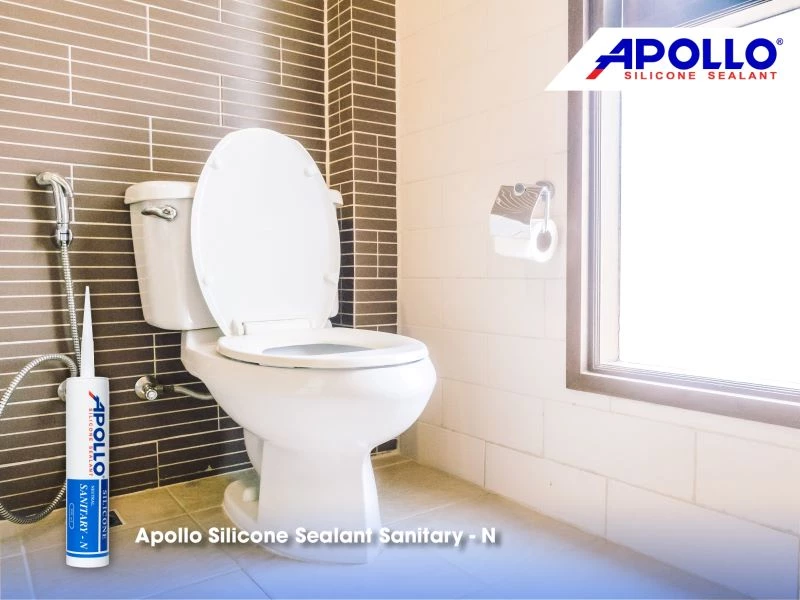 Sử dụng Apollo Silicone Sanitary - N để trám chân bồn cầu nhà tắm ngăn ngừa tình trạng nấm mốc 